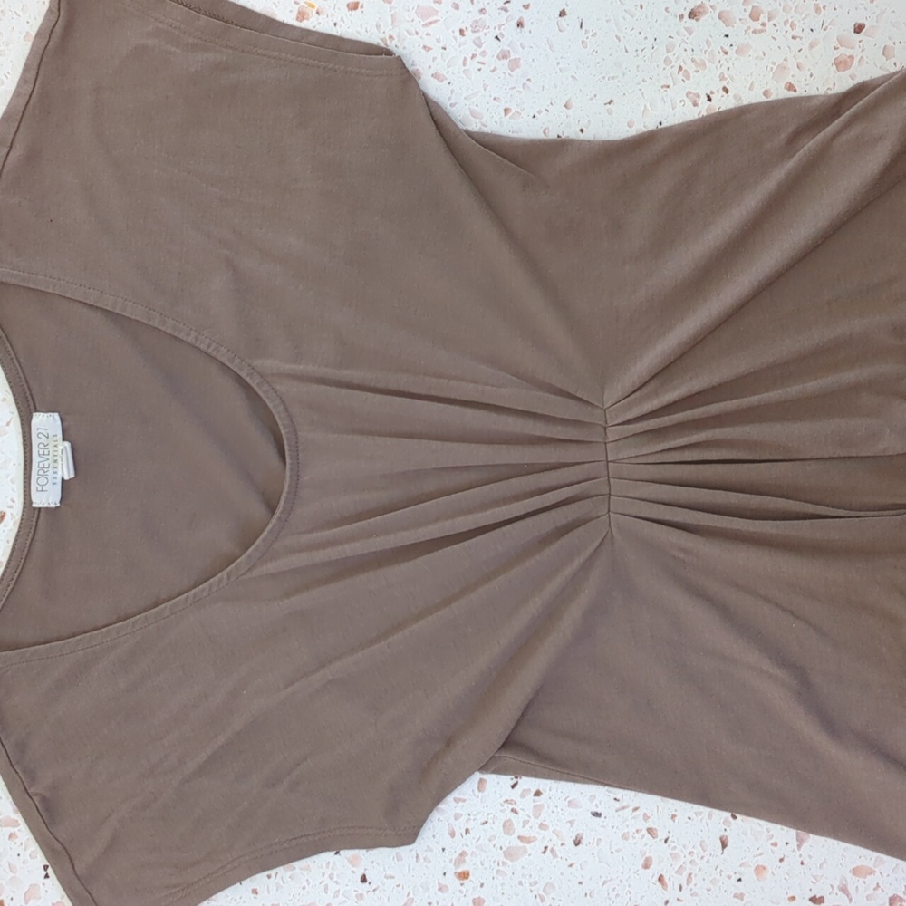 Forever 21 | Taupe Gathered Front Knit Sleeveless Top | S
